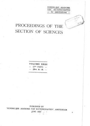 23. PROCEEDINGS OF THE SECTION OF SCIENCES